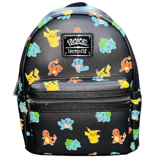 Pokemon Starters Loungefly Mini Backpack With Front Zippered Pouch NEW WITH TAGS - Picture 1 of 6